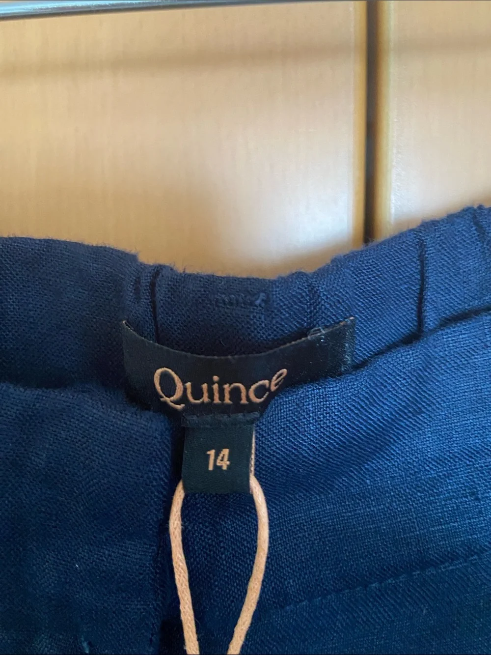 Quince 100% European Linen Pleated Trouser in Deep Navy Size 14